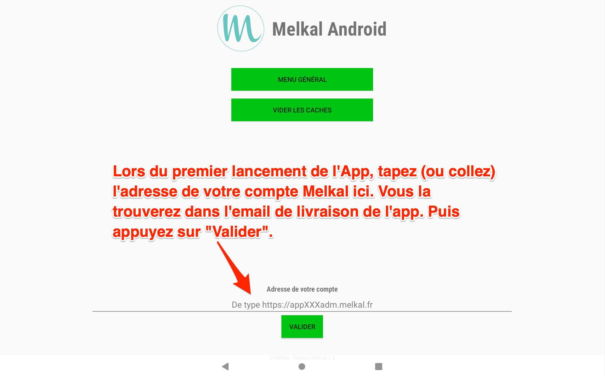 Installation de l'application Android
