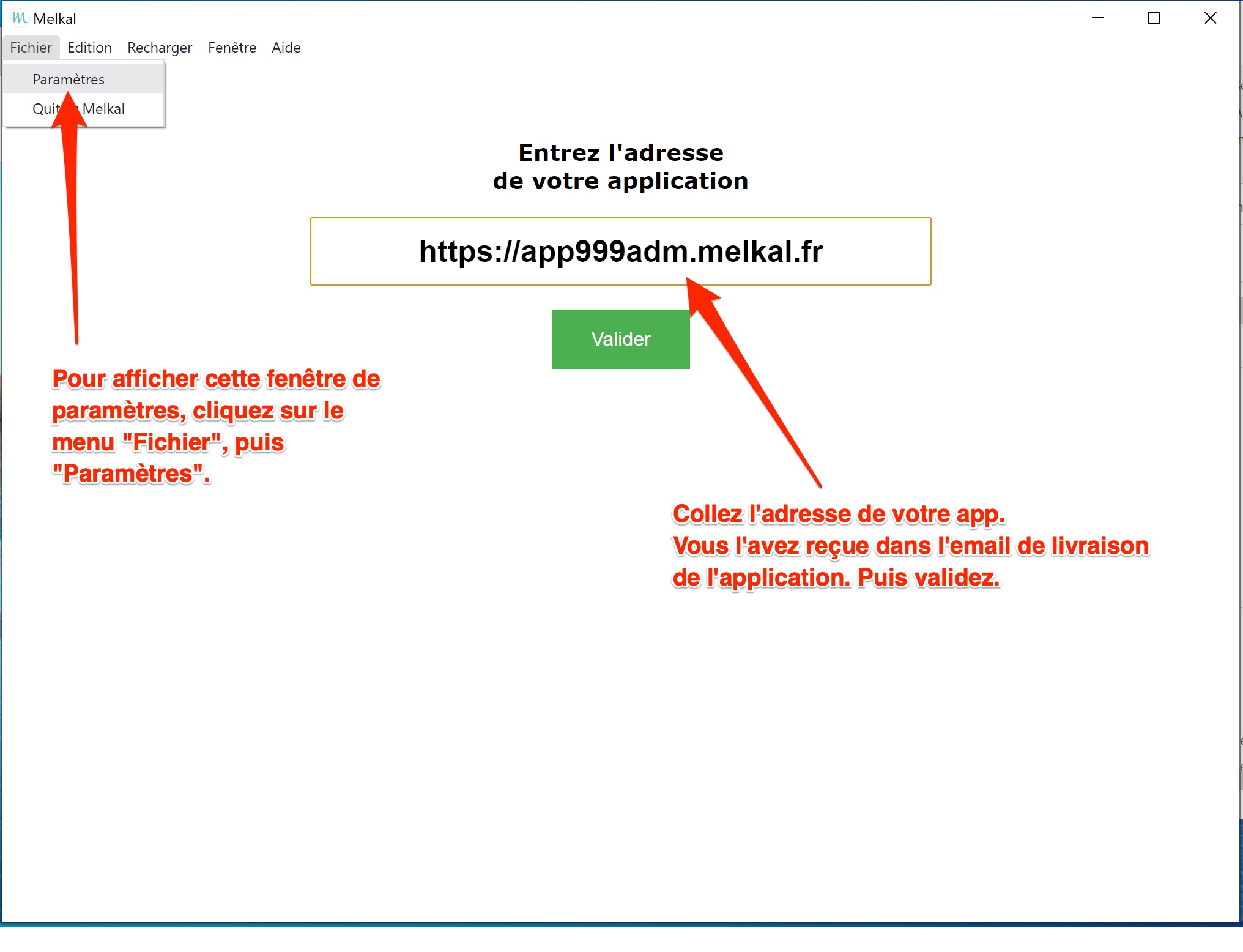 Installation de l'application Windows