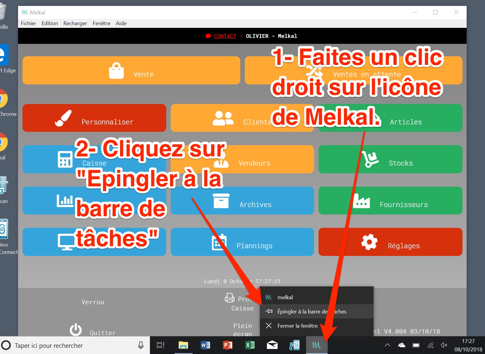 Installation de l'application Windows